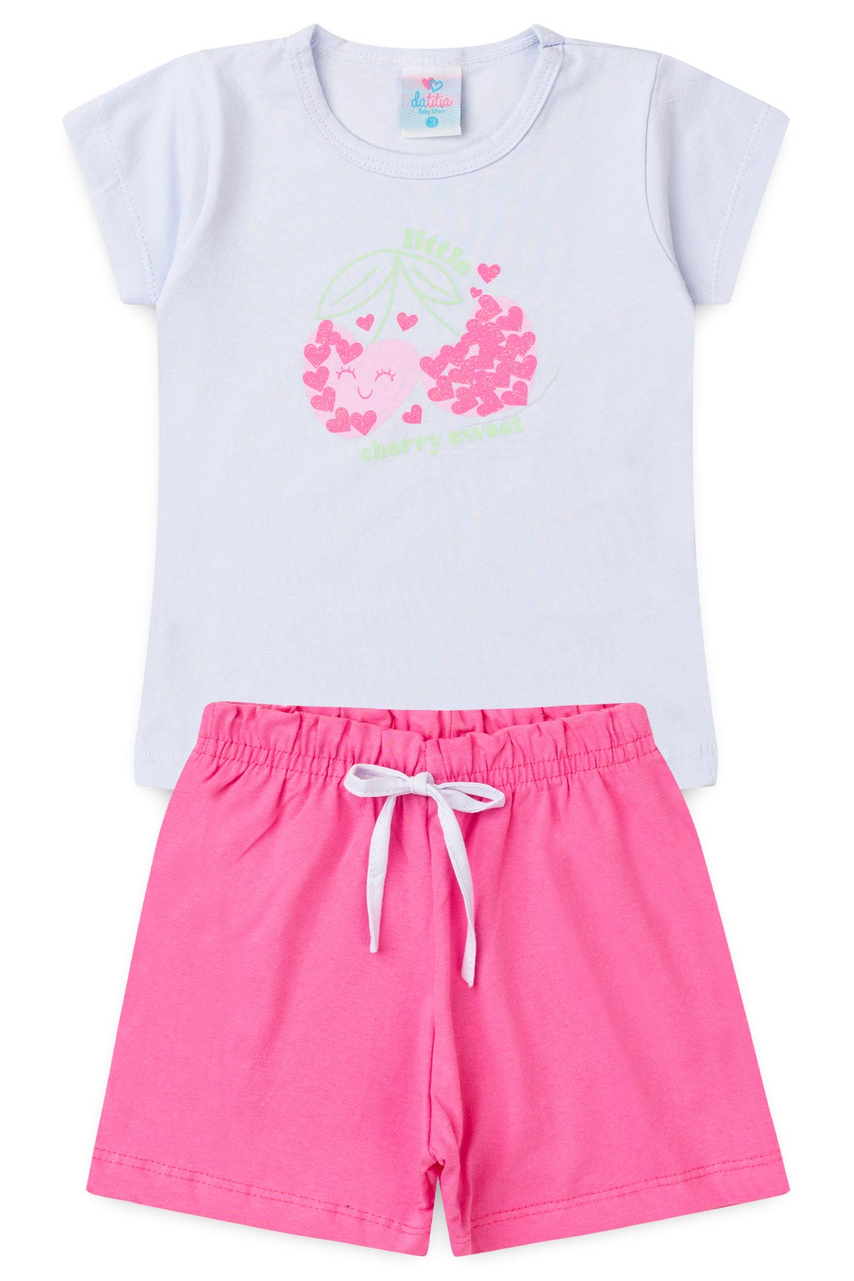 Conjunto de Verão para Menina Doce Refresco Branco
