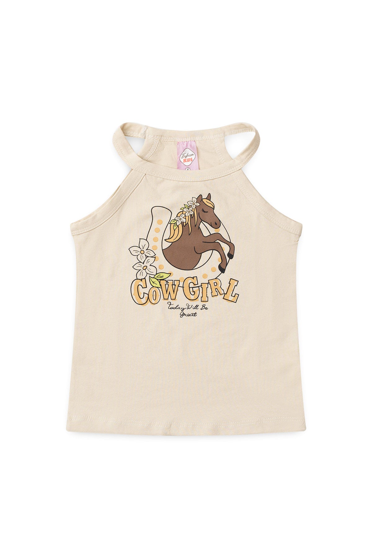 Conjunto de Verão para Menina Estilo Country Bege