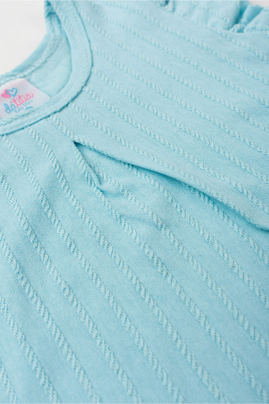 Conjunto de Verão para Menina Flor do Campo Azul Claro
