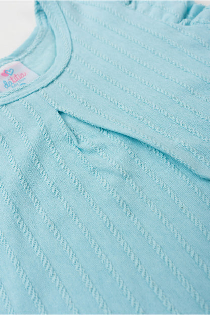 Conjunto de Verão para Menina Flor do Campo Azul Claro