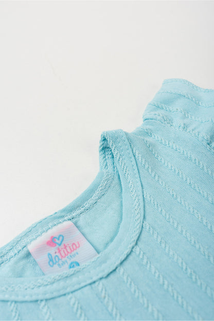 Conjunto de Verão para Menina Flor do Campo Azul Claro
