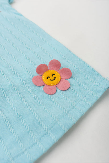 Conjunto de Verão para Menina Flor do Campo Azul Claro
