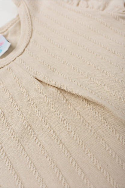 Conjunto de Verão para Menina Flor do Campo Bege