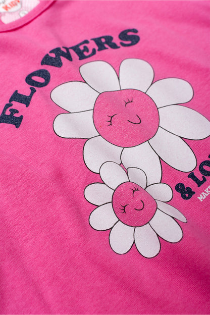 Conjunto de Verão para Menina Flores do Amor Pink
