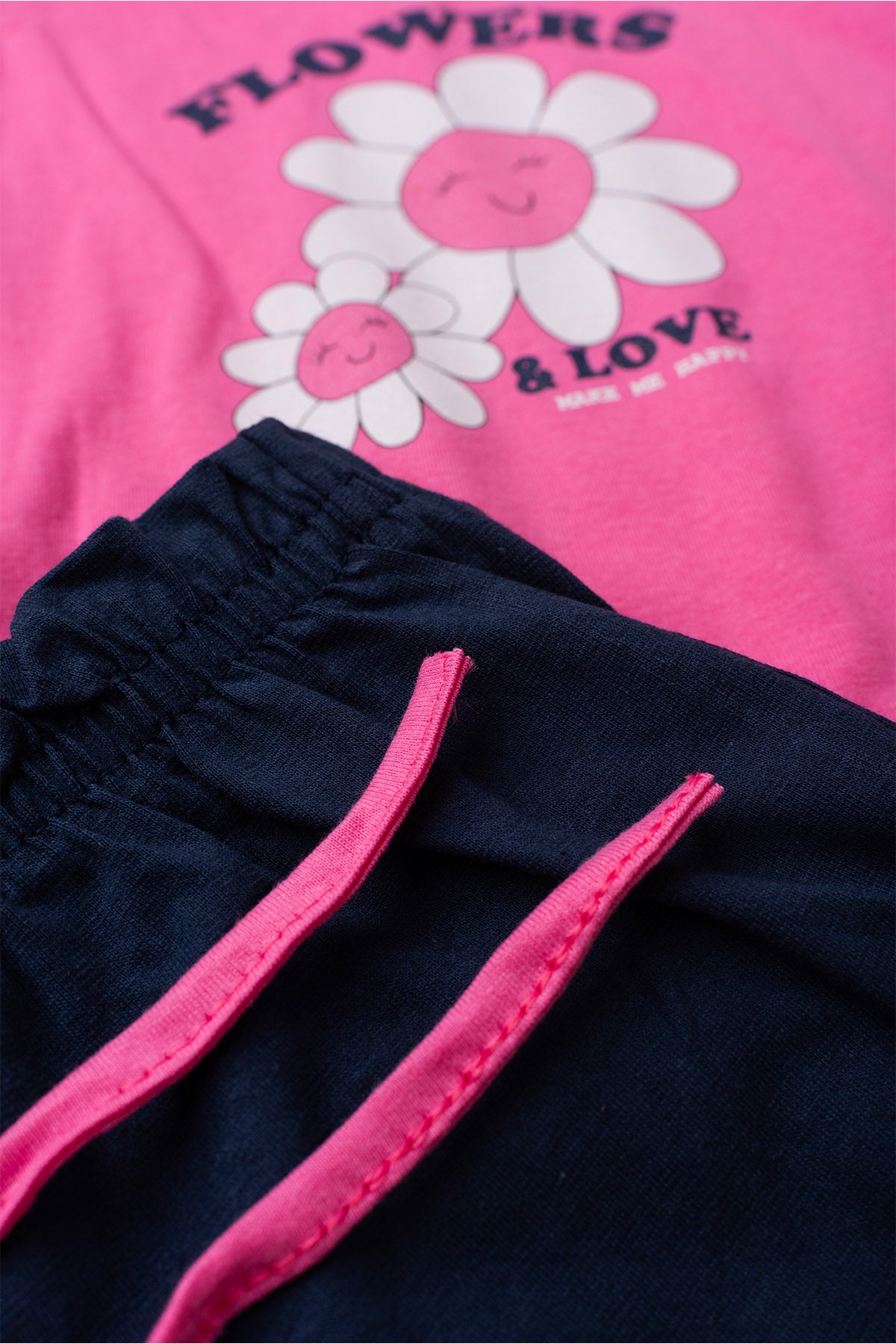 Conjunto de Verão para Menina Flores do Amor Pink