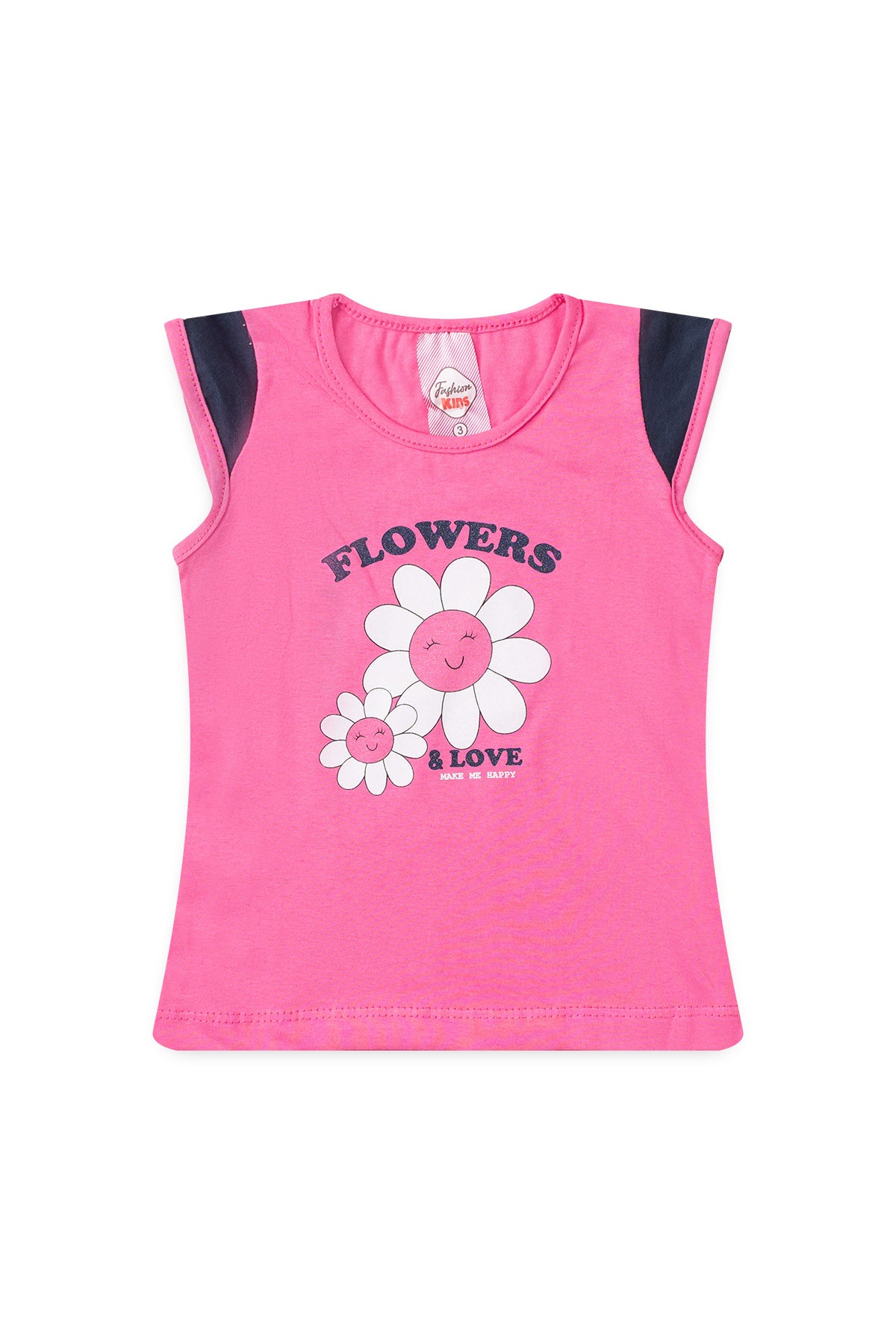 Conjunto de Verão para Menina Flores do Amor Pink