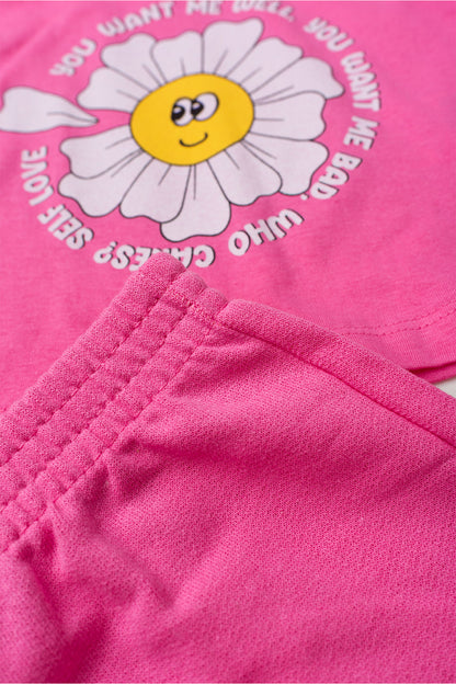 Conjunto de Verão para Menina Florescer Pink