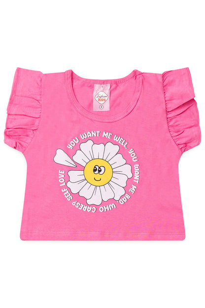 Conjunto de Verão para Menina Florescer Pink
