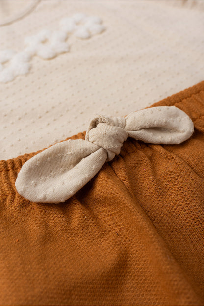 Conjunto de Verão para Menina Florzinha Bege