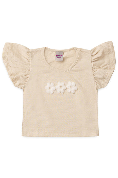 Conjunto de Verão para Menina Florzinha Bege