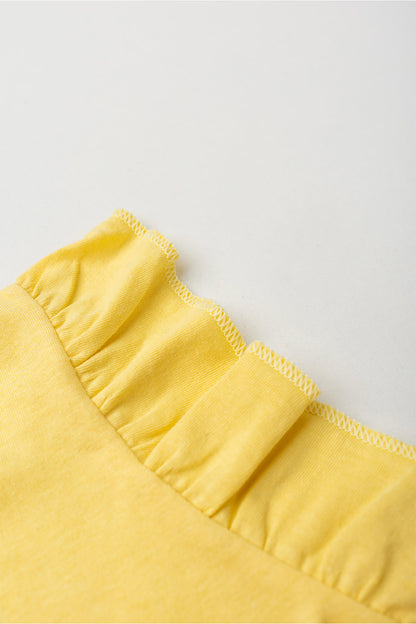 Conjunto de Verão para Menina Gatinha Fofinha Amarelo