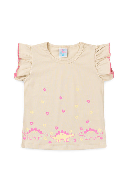 Conjunto de Verão para Menina Jardim Encantado Bege