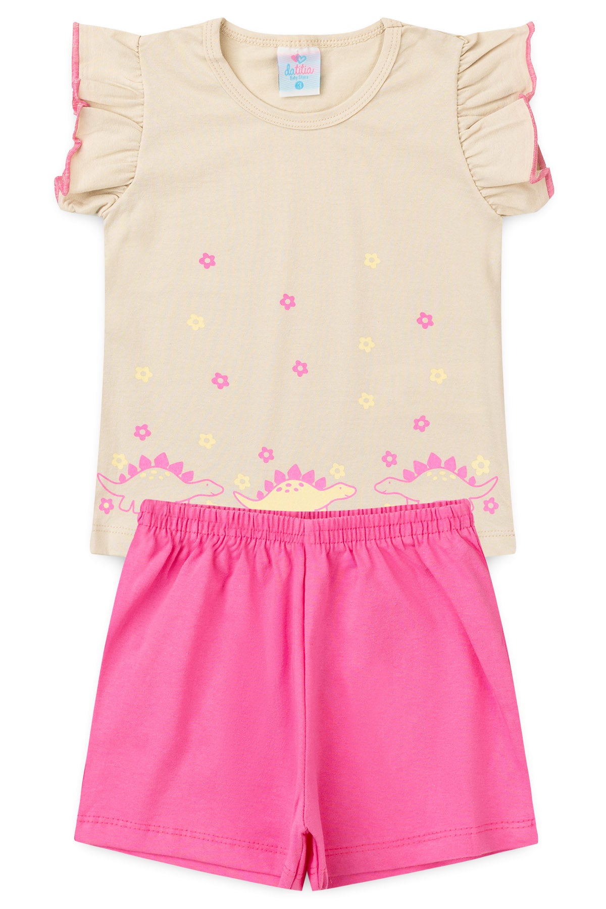 Conjunto de Verão para Menina Jardim Encantado Bege
