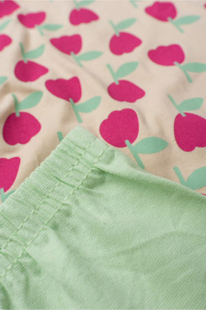 Conjunto de Verão para Menina Jardim em Flor Bege