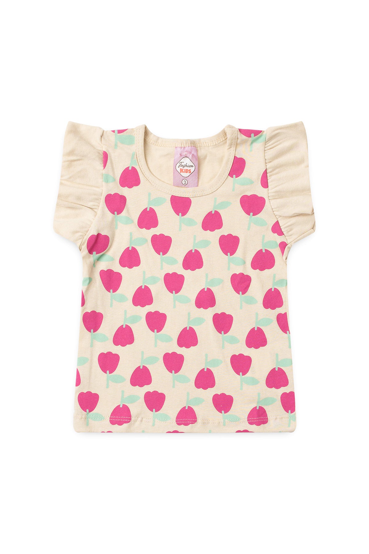Conjunto de Verão para Menina Jardim em Flor Bege