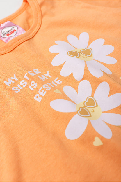 Conjunto de Verão para Menina Melhores Irmãs Salmão