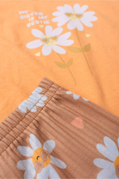 Conjunto de Verão para Menina Melhores Irmãs Salmão