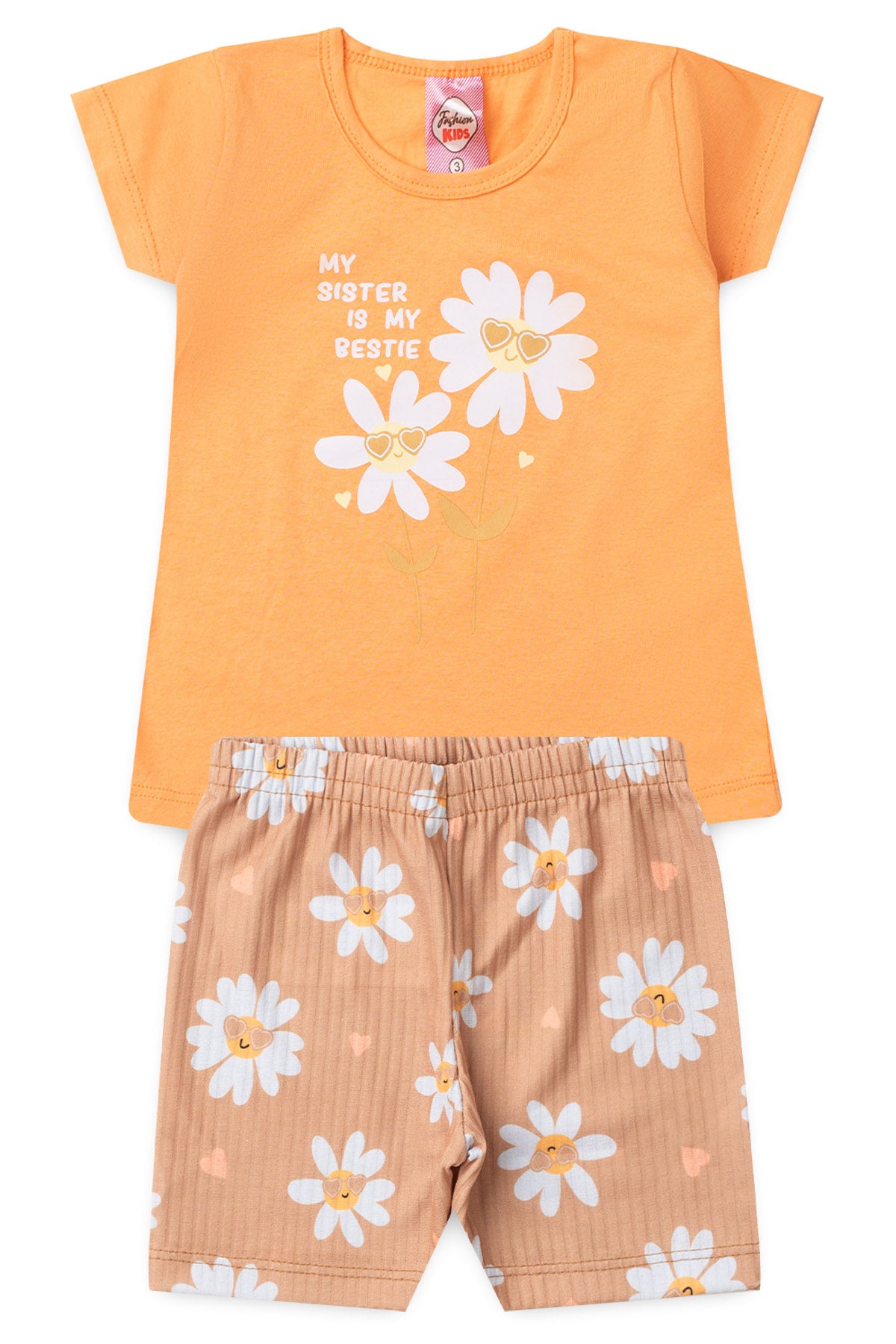 Conjunto de Verão para Menina Melhores Irmãs Salmão