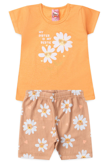 Conjunto de Verão para Menina Melhores Irmãs Salmão