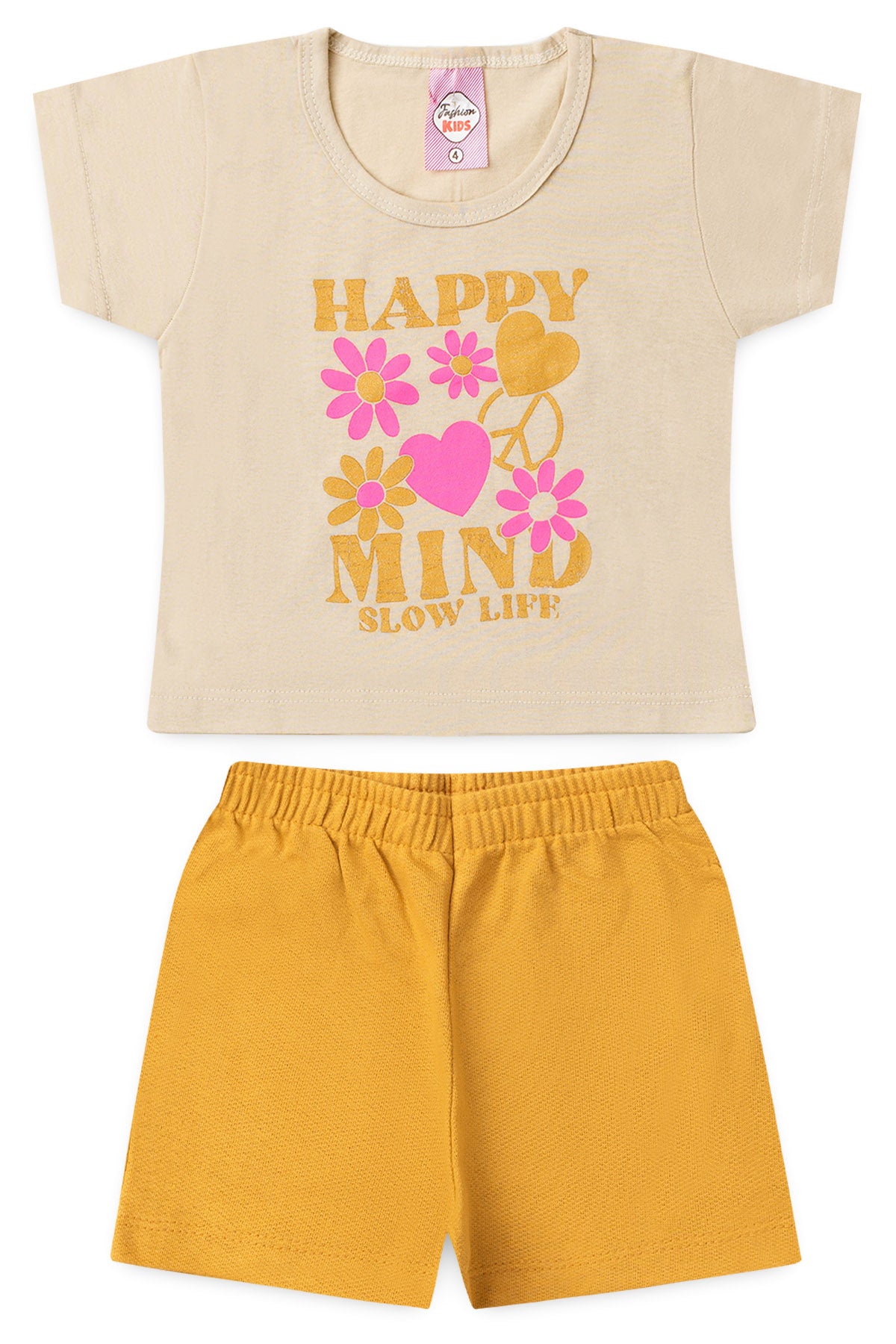 Conjunto de Verão para Menina Mente Feliz Bege