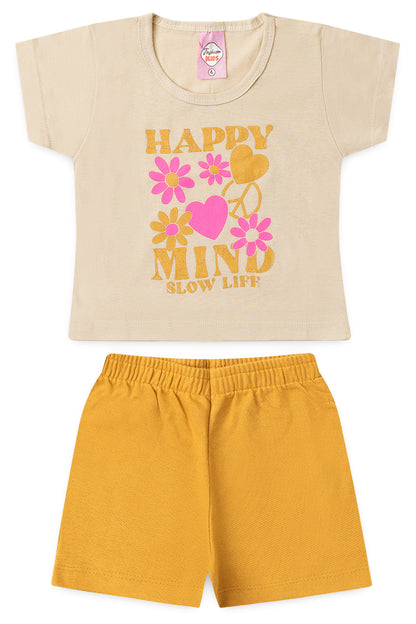 Conjunto de Verão para Menina Mente Feliz Bege