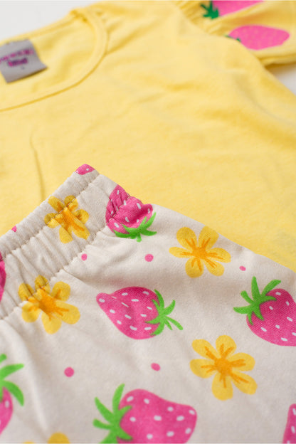 Conjunto de Verão para Menina Moranguinho Amarelo