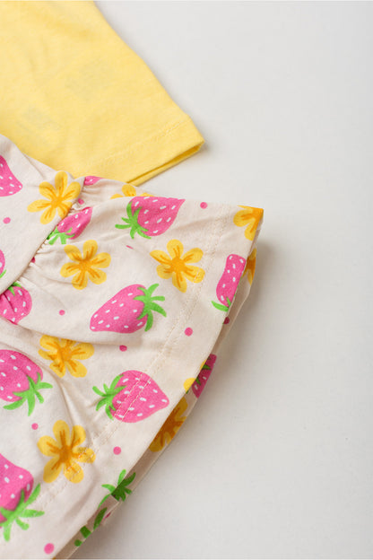 Conjunto de Verão para Menina Moranguinho Amarelo
