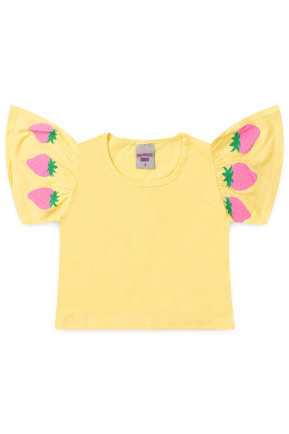 Conjunto de Verão para Menina Moranguinho Amarelo