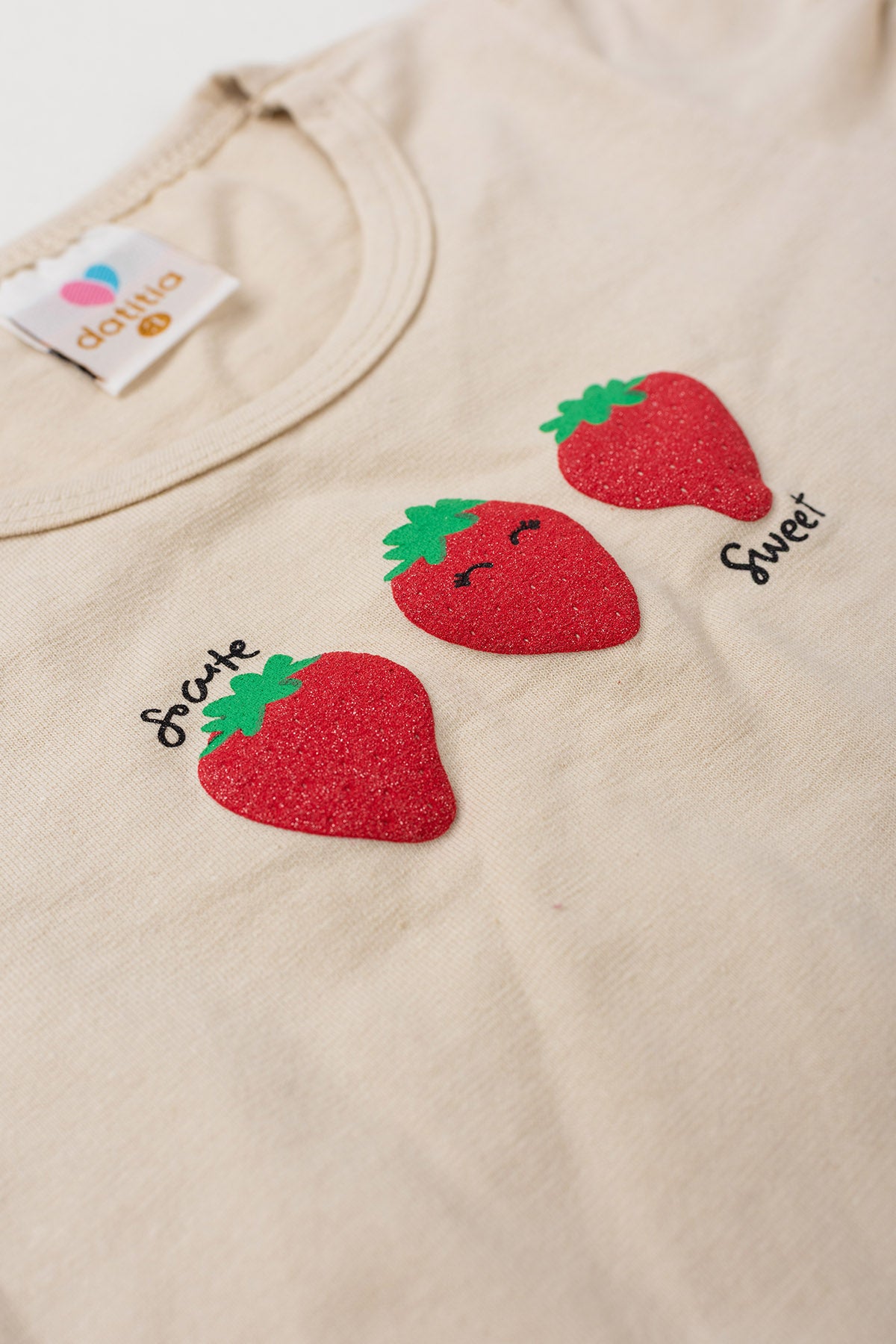 Conjunto de Verão para Menina Moranguinho Doce Bege
