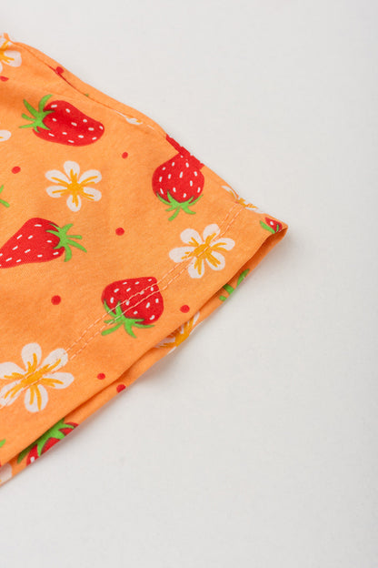 Conjunto de Verão para Menina Moranguinho Doce Bege