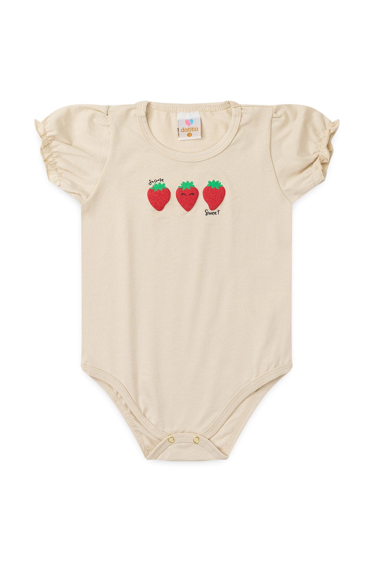 Conjunto de Verão para Menina Moranguinho Doce Bege