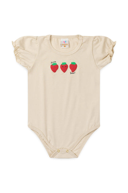 Conjunto de Verão para Menina Moranguinho Doce Bege