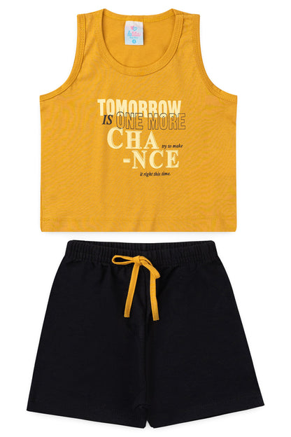 Conjunto de Verão para Menina Novas Chances Amarelo