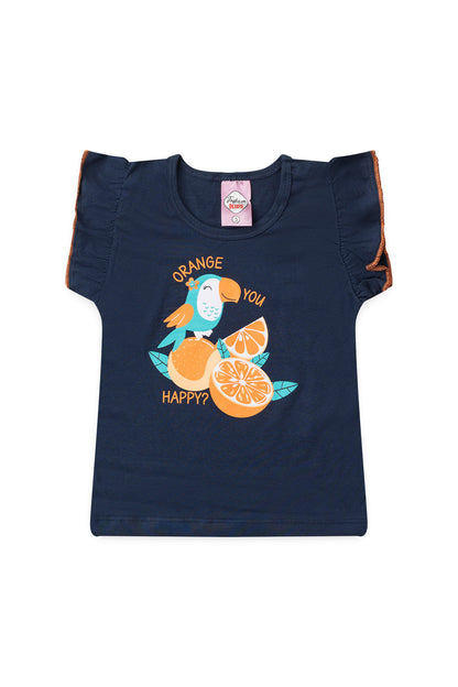 Conjunto de Verão para Menina Passarinho Tropical Marinho