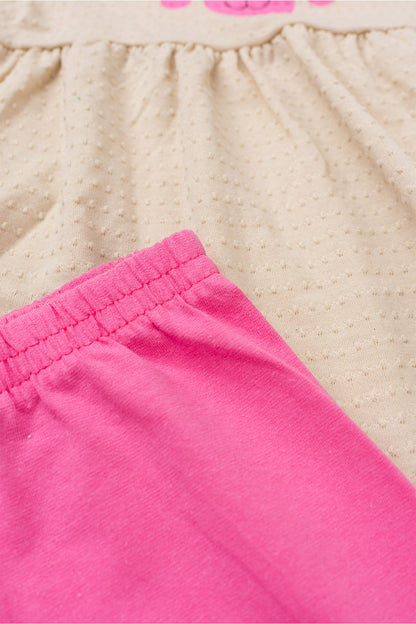Conjunto de Verão para Menina Poá Encantado Bege