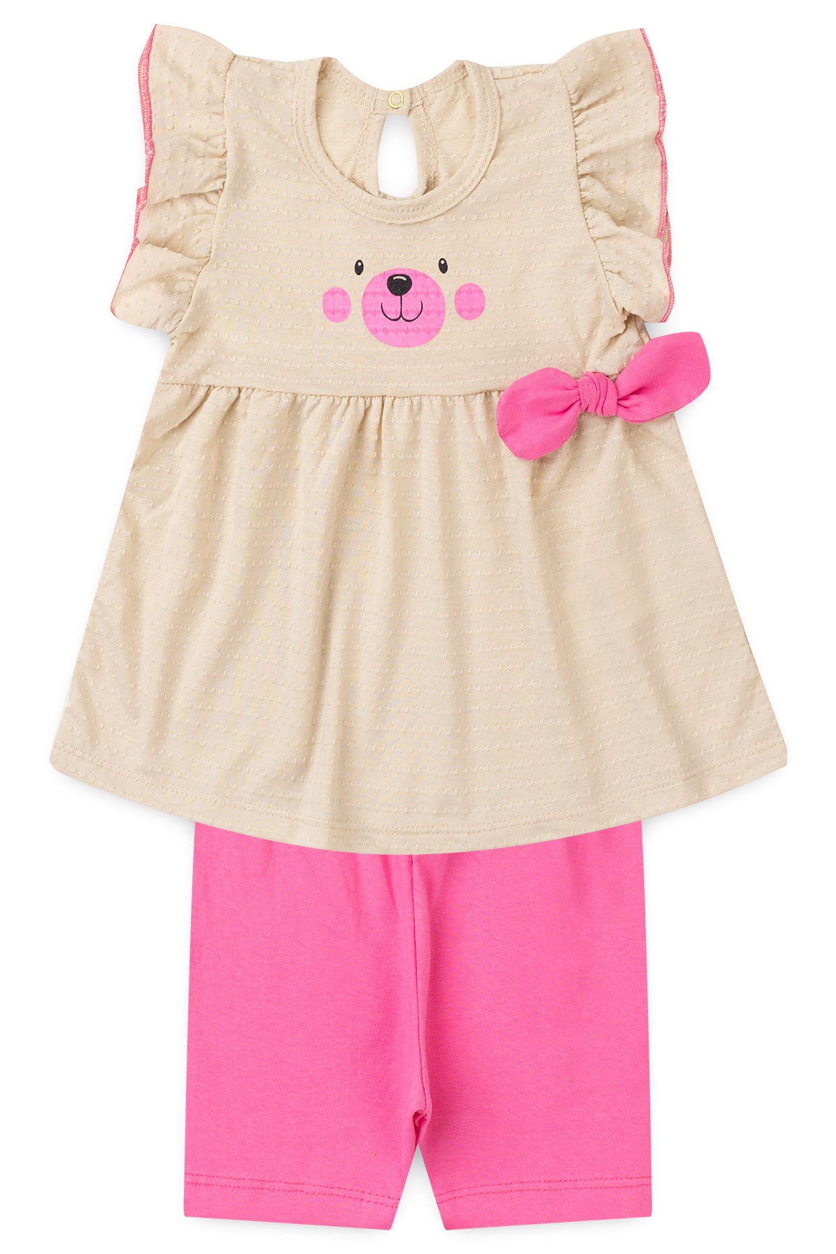 Conjunto de Verão para Menina Poá Encantado Bege