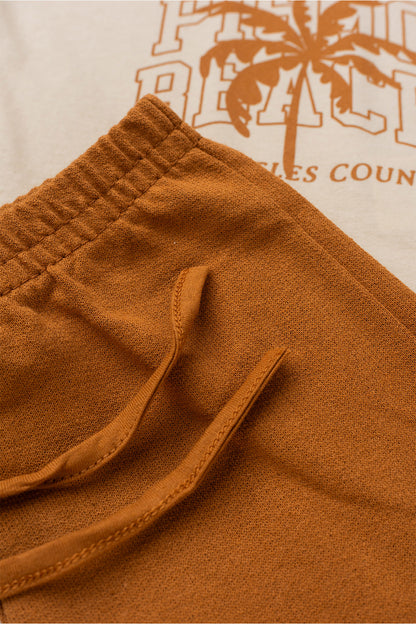 Conjunto de Verão para Menina Praia Califórnia Bege