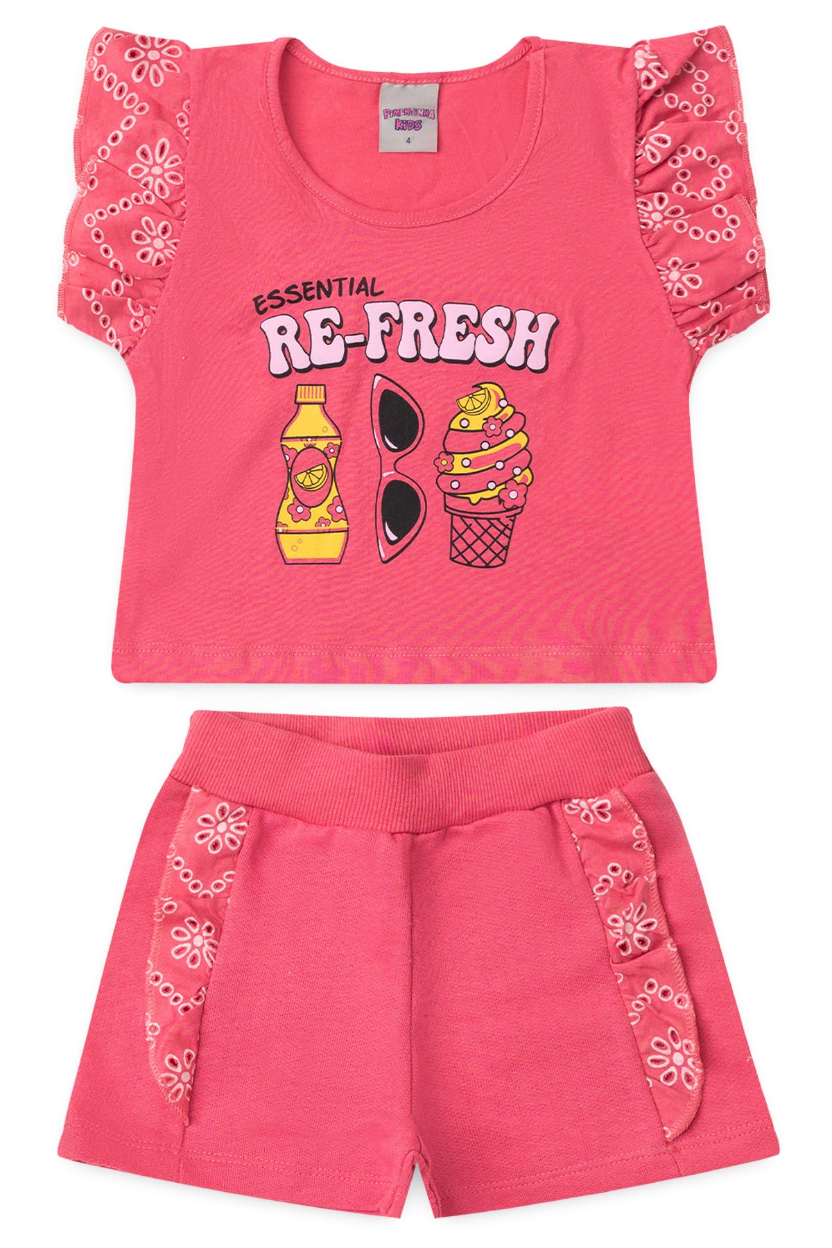 Conjunto de Verão para Menina Re Fresh Pink