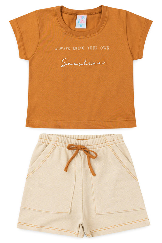 Conjunto de Verão para Menina Summer Style Caramelo