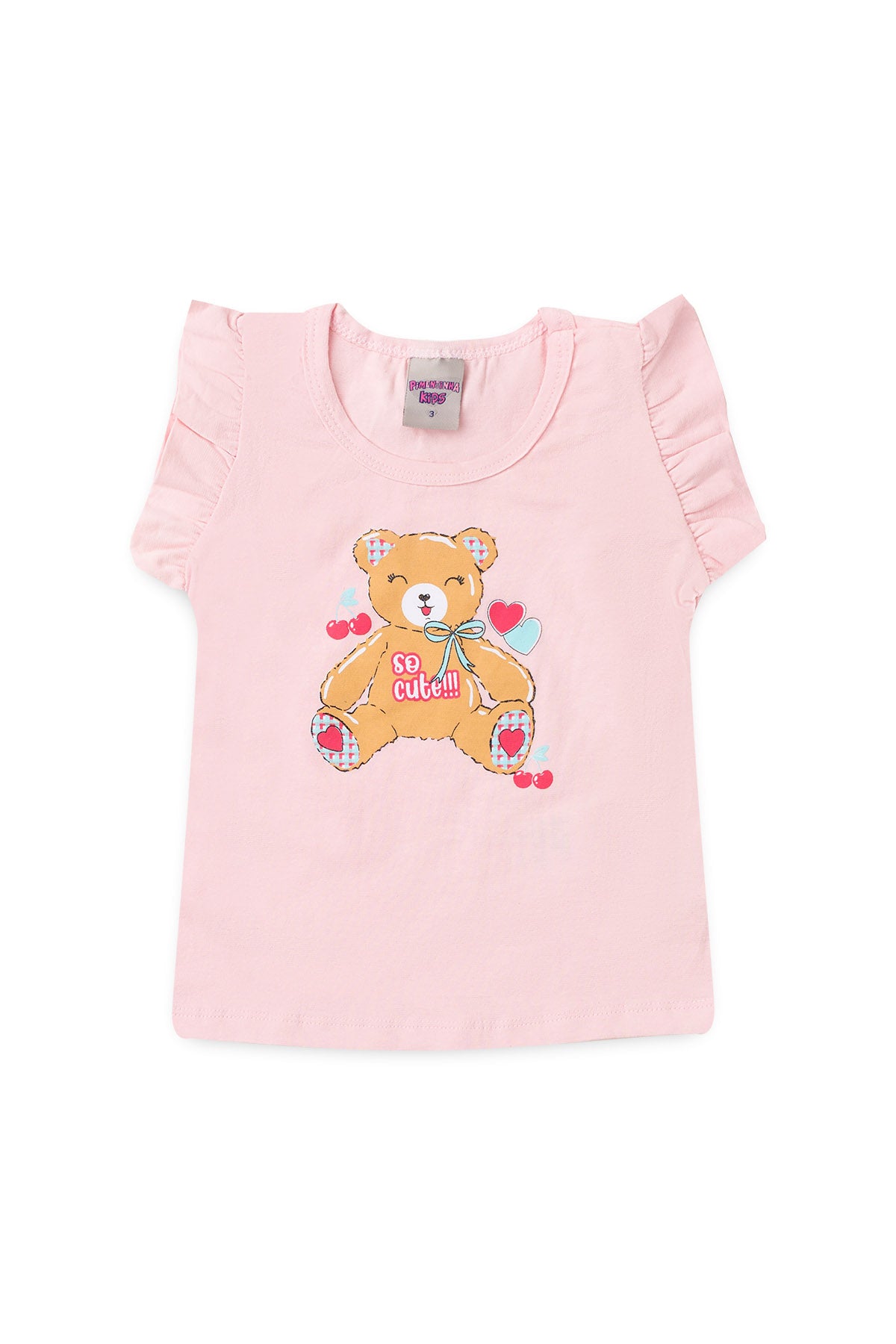 Conjunto de Verão para Menina Ursinha Carinho Rosa