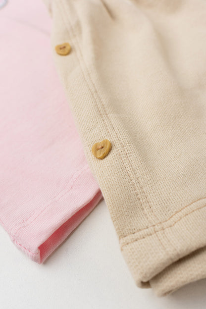 Conjunto de Verão para Menina Ursinha Delicada Rosa