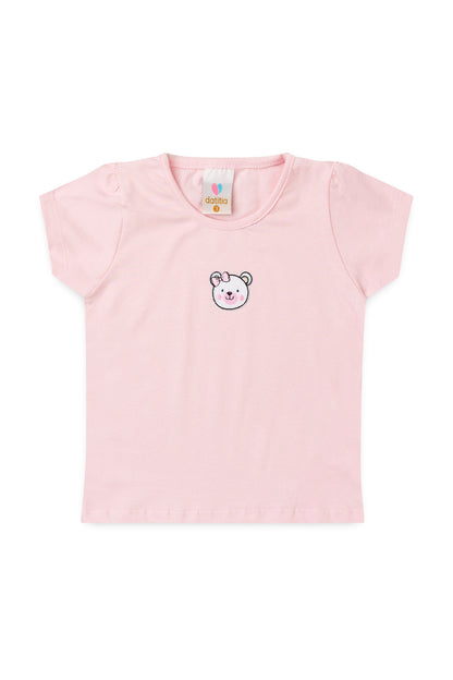 Conjunto de Verão para Menina Ursinha Delicada Rosa