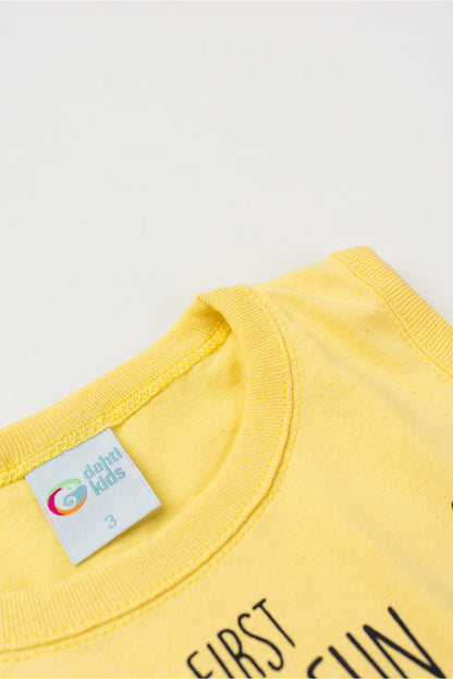 Conjunto de Verão para Menino Amigos da Selva Amarelo