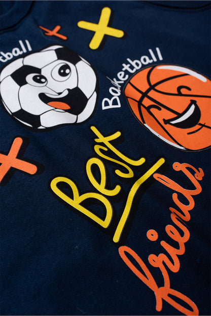 Conjunto de Verão para Menino Amigos do Esporte Marinho