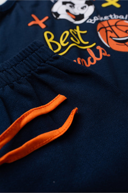 Conjunto de Verão para Menino Amigos do Esporte Marinho