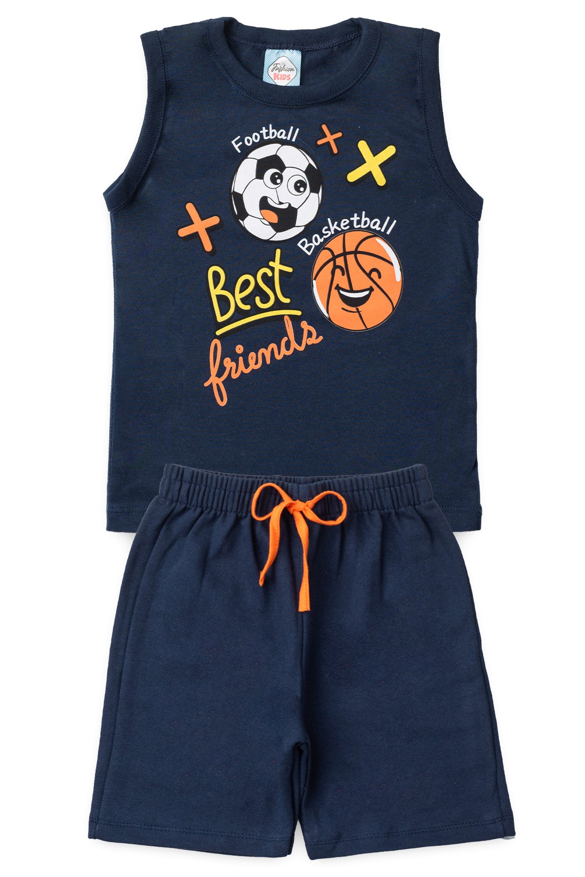 Conjunto de Verão para Menino Amigos do Esporte Marinho