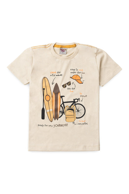 Conjunto de Verão para Menino Aventura nas Ondas Bege