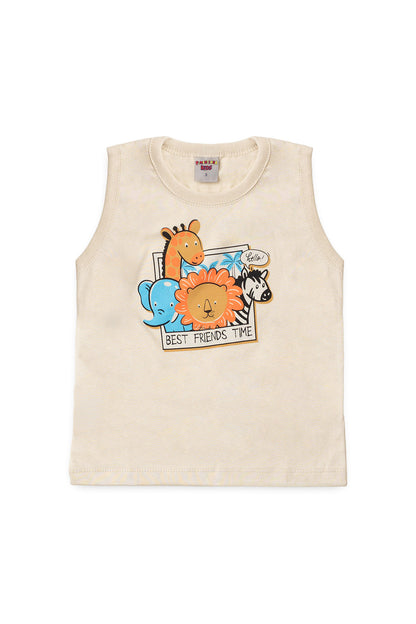 Conjunto de Verão para Menino Best Friends Bege