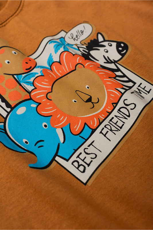 Conjunto de Verão para Menino Best Friends Caramelo