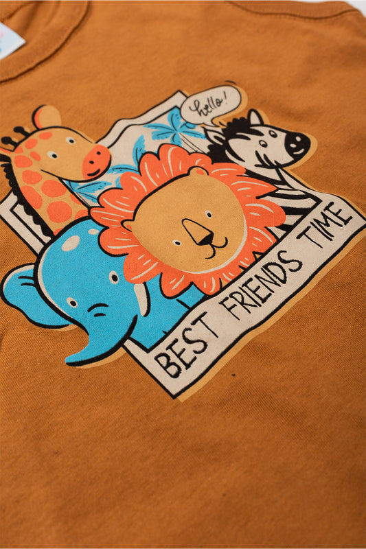 Conjunto de Verão para Menino Best Friends Caramelo